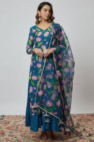 Rama Green Chanderi Kurta Set