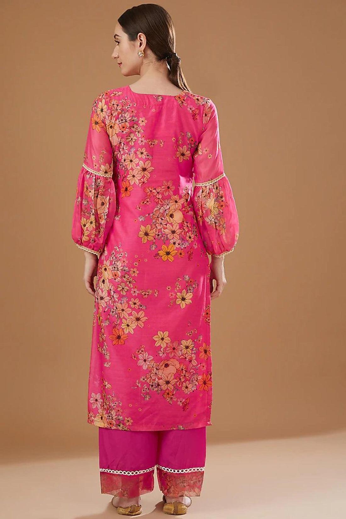 Hot Pink Chanderi Kurta Set