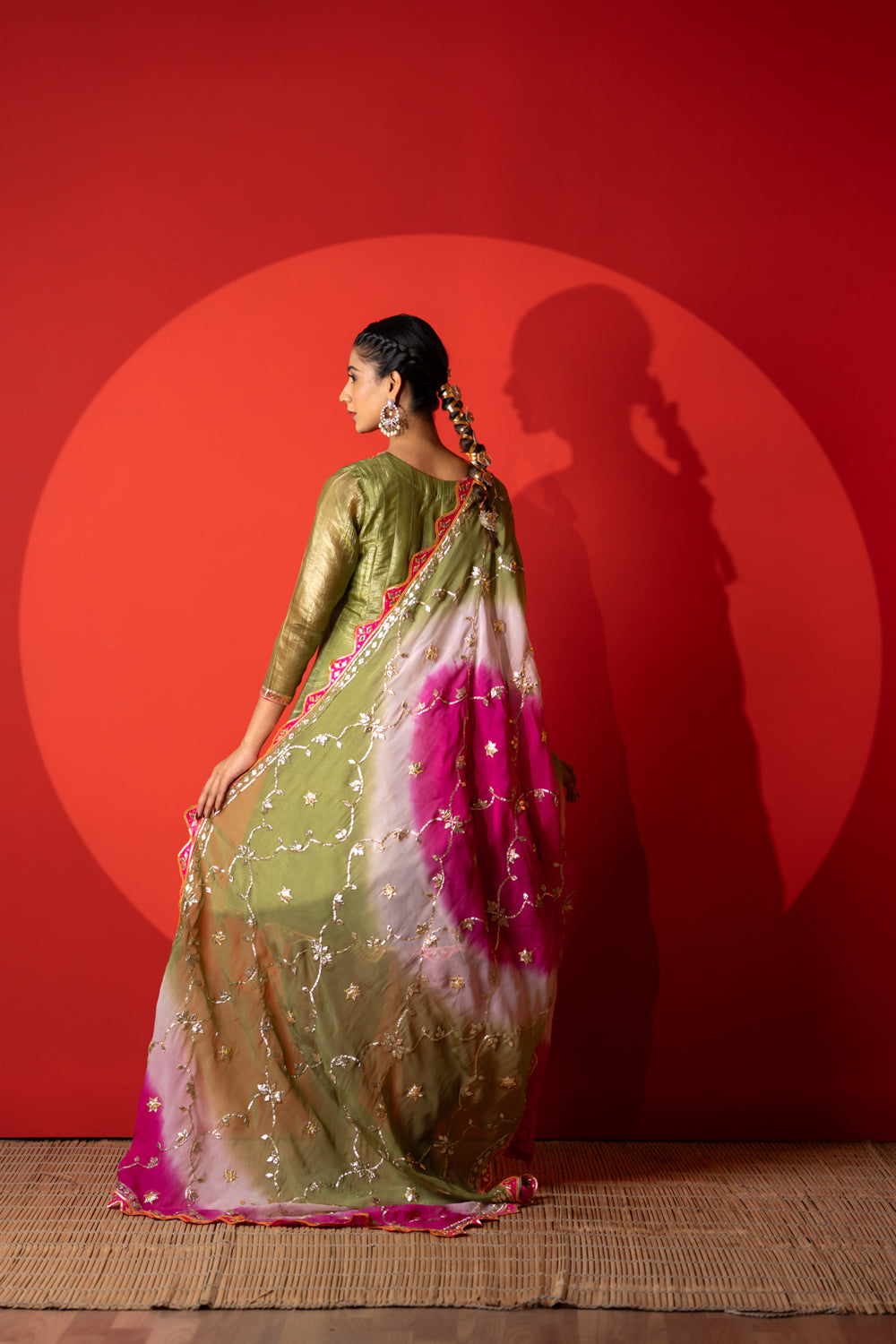 Mint Green Crunchi Silk Kurta Set