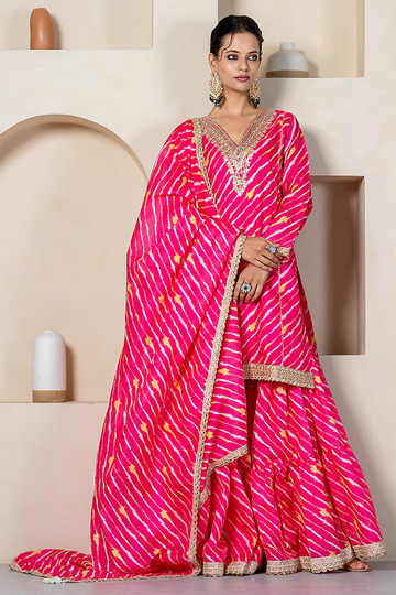 Hot Pink Kota Doriya Sharara Set
