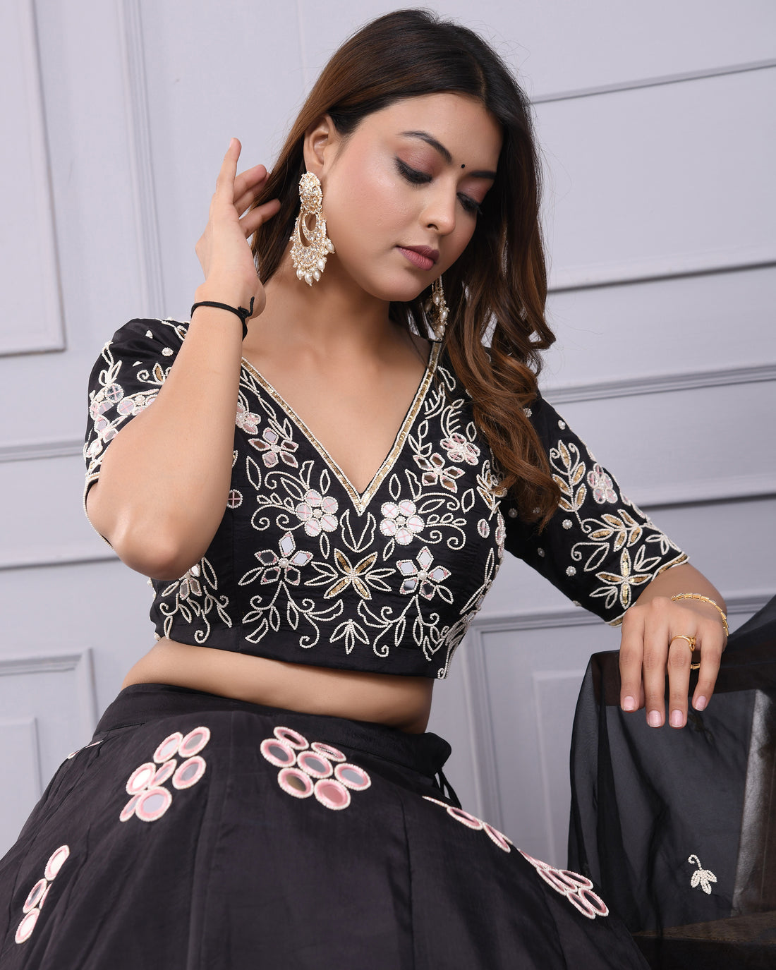 Black Mirror Lehenga Set