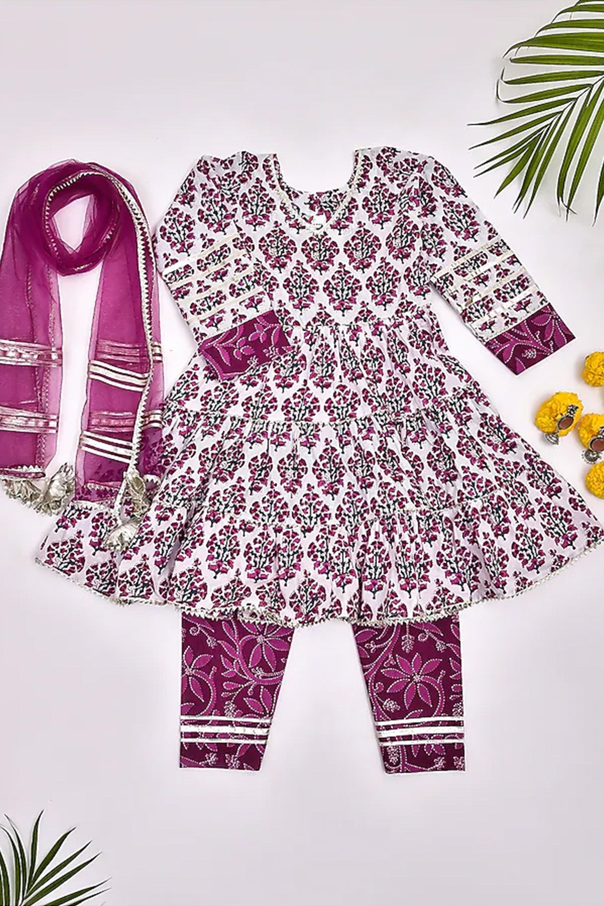 Ivory & Wine Kurta Set