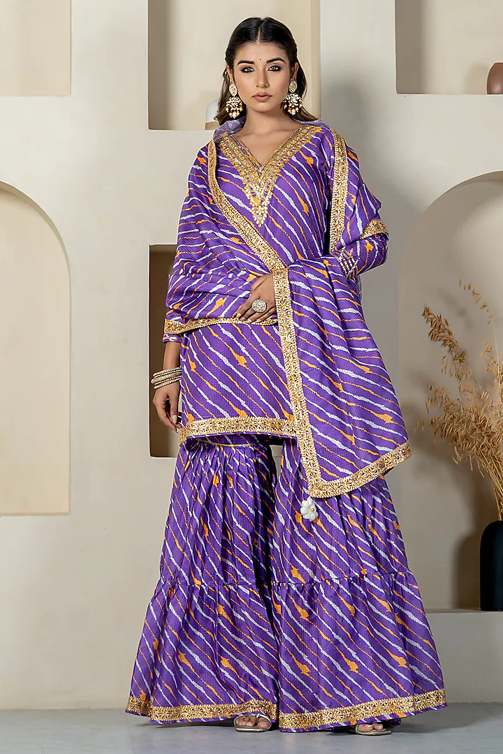 Purple Kota Doriya Sharara Set