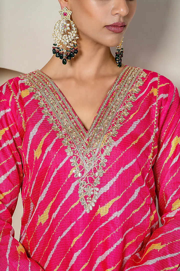 Hot Pink Kota Doriya Sharara Set